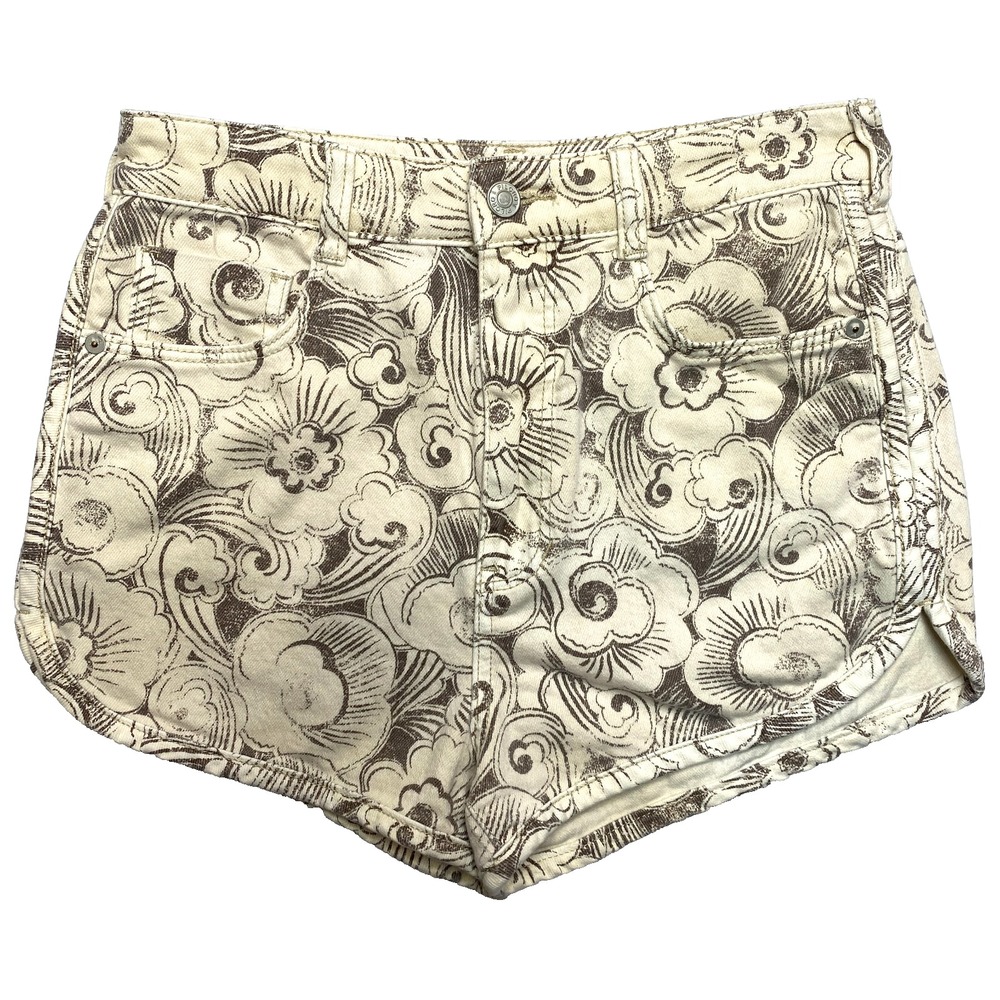 Pilcro Jean Shorts Womens 27 White All Over Print Anthropologie